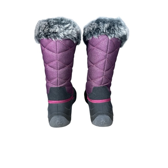 Kamik Girls Size 3 Purple and Black Winter Boots with Faux Fur - Picture 3 of 5